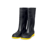 SUPER TUFF, Black (Yellow Sole), Safety Rubber Boots