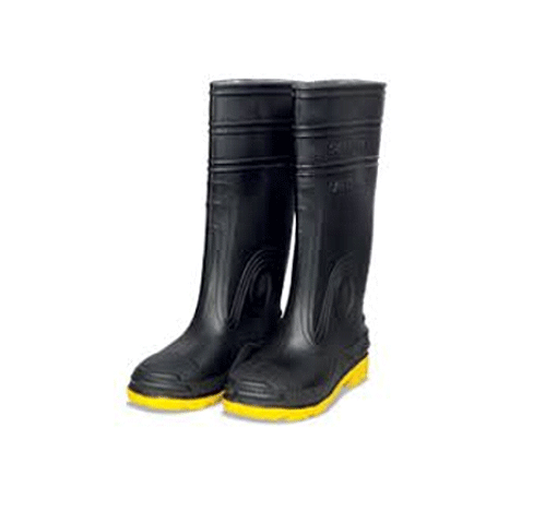 SUPER TUFF, Black (Yellow Sole), Safety Rubber Boots - Rompro Industrial Supply