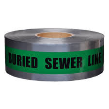 Detectable Tape, Caution Buried Sewer Line Below - Rompro Industrial Supply