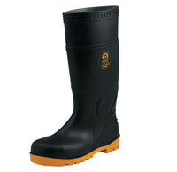 SUPER TUFF, Black(Orange Sole), Safety Rubber Boots - Rompro Industrial Supply